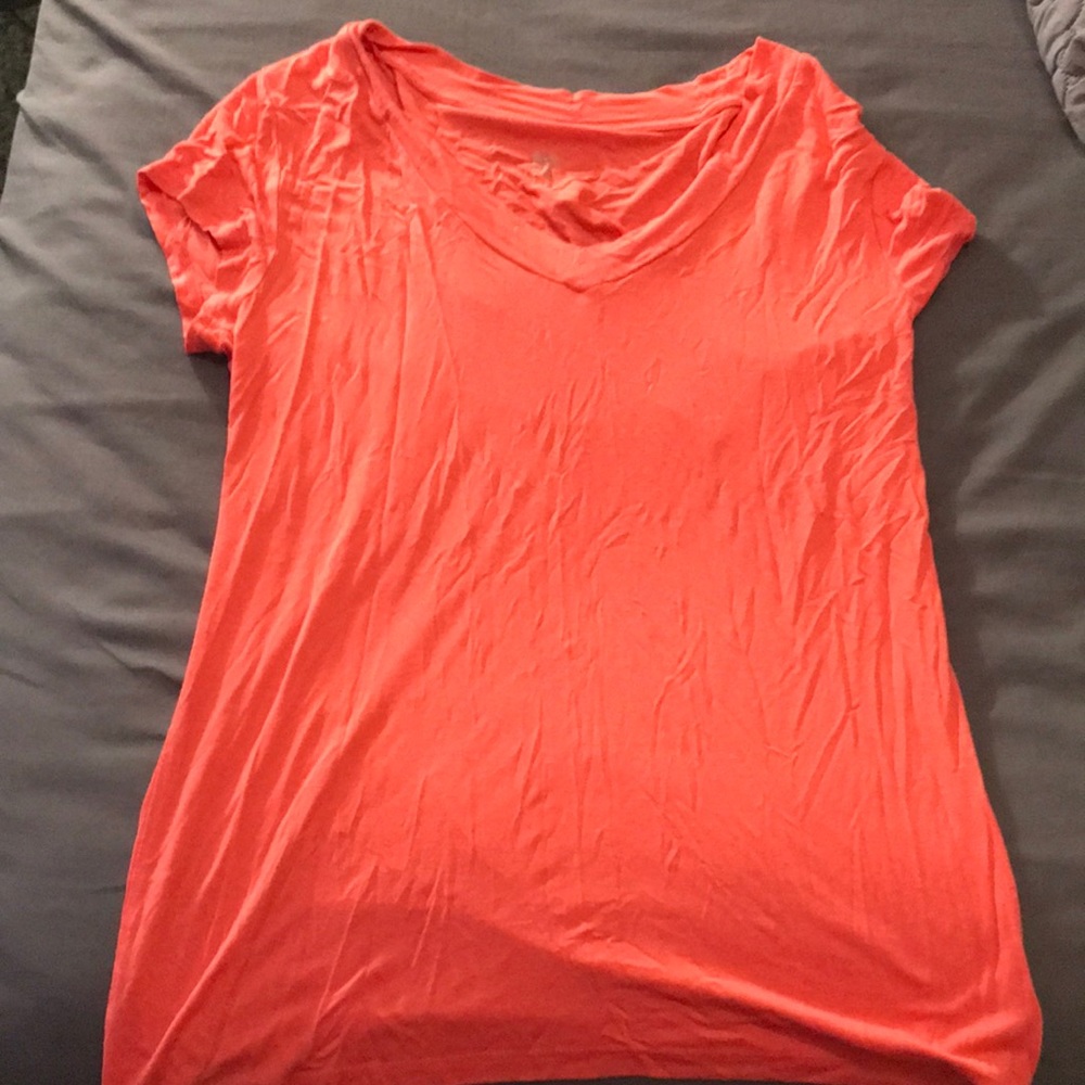 Orange v neck shirt
